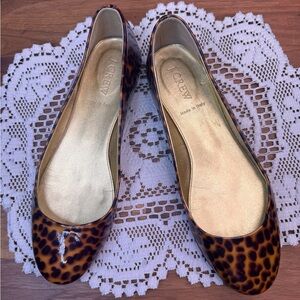 J. Crew Made in Italy Tortoiseshell Leather Ballet Flats 7.5